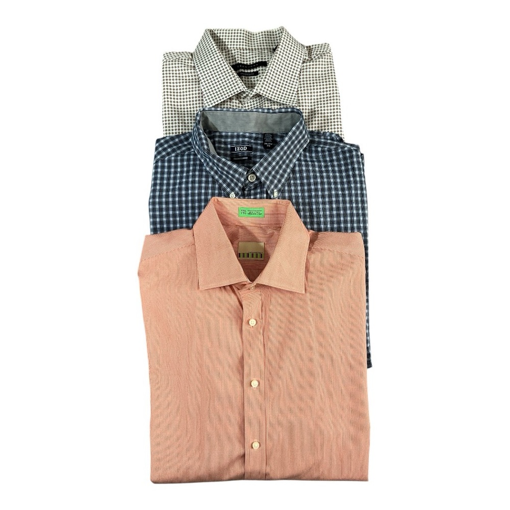 3 Men’s Long-sleeve Button Front Shirts Tailorbyrd Izod Seanjohn